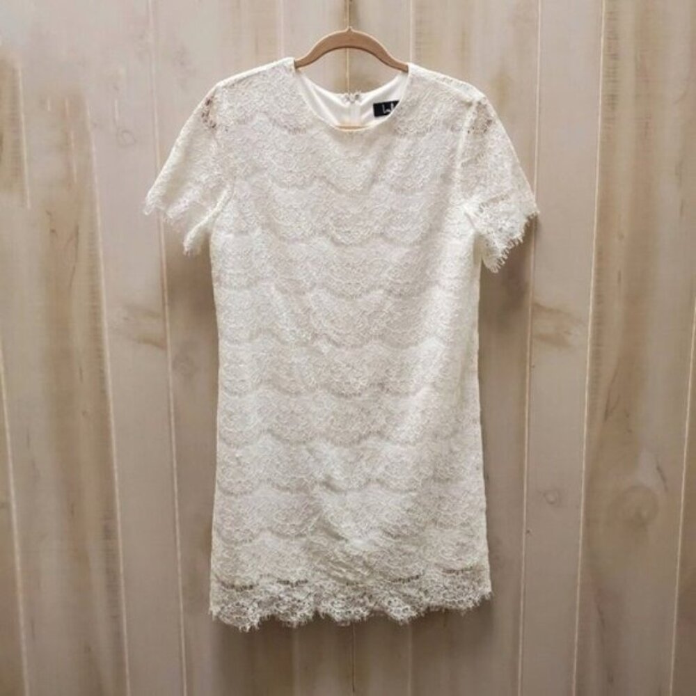 Lulu's White Lace Shift Dress Size L